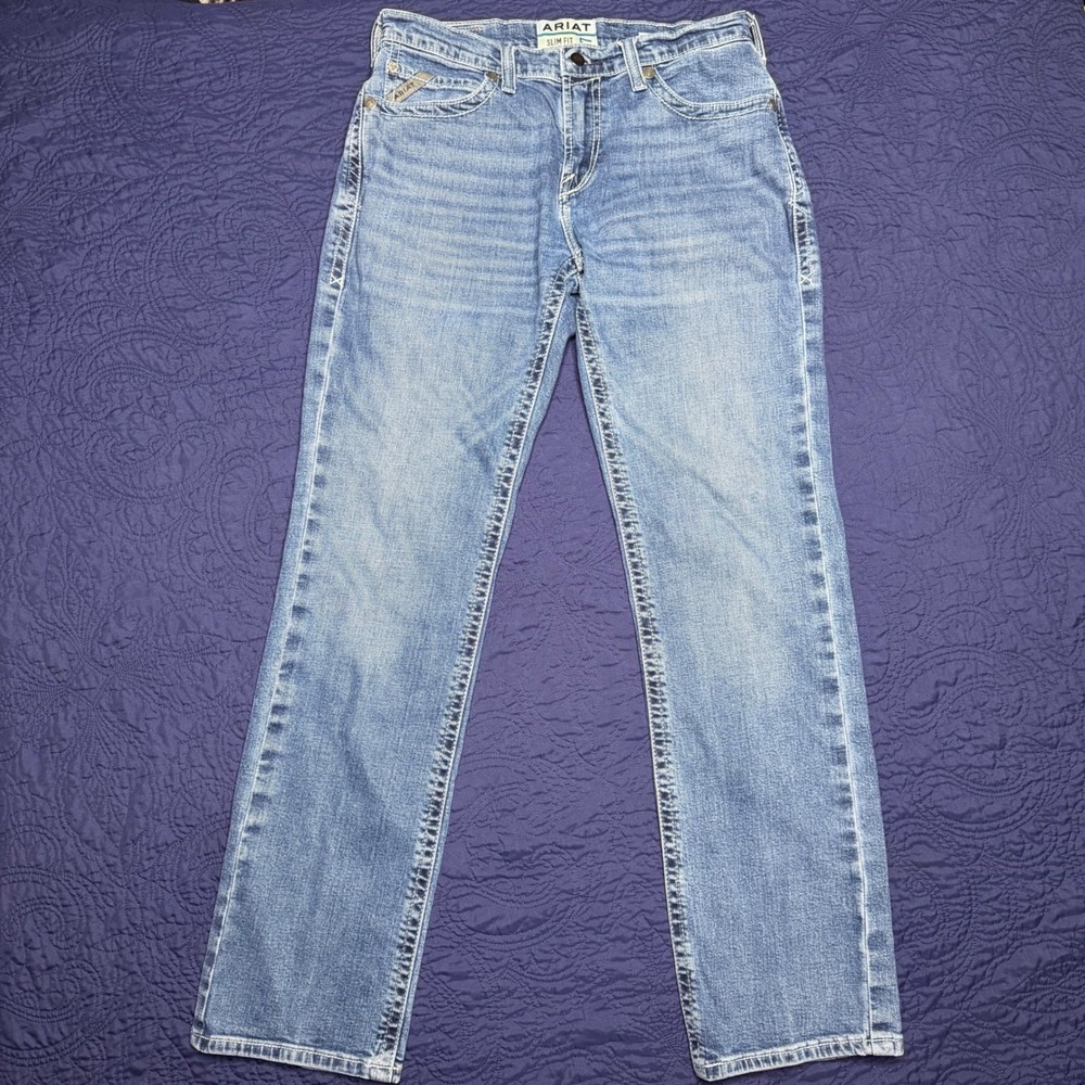 Ariat M7 Rocker Slim Fit Straight Leg Jeans Mens 33x33 Medium Wash Denim Western